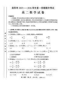 河南省洛阳市2025-2026学年高二上学期11月期中考试数学试题含答案