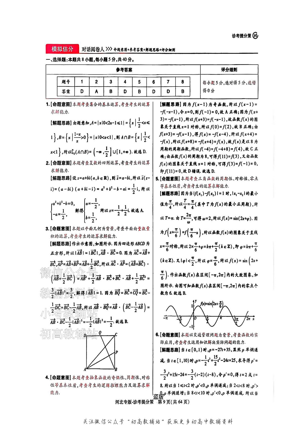 【数学答案】王后雄2025高考押题预测卷(安徽专版)第2页
