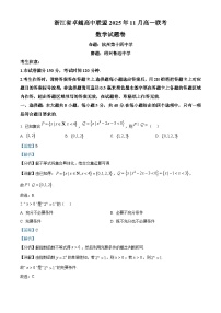 浙江省卓越高中联盟2025-2026学年高一上学期11月期中联考数学试题（Word版附解析）