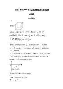 2025年高二数学上学期期末模拟试卷（提高篇）原卷版+解析版