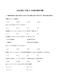 广东衡水金卷2026届高三11月份联考数学试卷（含答案）