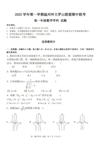浙江省温州环大罗山联盟2025-2026学年高一上学期11月期中考试数学试卷