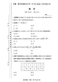 湖南长沙一中2026届高三上学期月考四数学试卷+答案