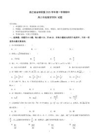 浙江省金砖高中联盟2025-2026学年高二上学期11月期中考试数学试卷（含答案）