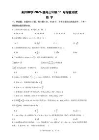 湖北荆州中学2026届高三上学期11月月考数学试题（含答案）