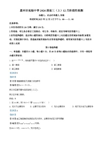 广东省惠州市实验中学2026届高三上学期12月阶段性检测数学试卷（Word版附解析）