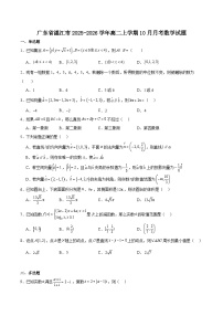 广东省湛江市重点高中2025-2026学年高二上学期10月月考数学试卷（含答案）