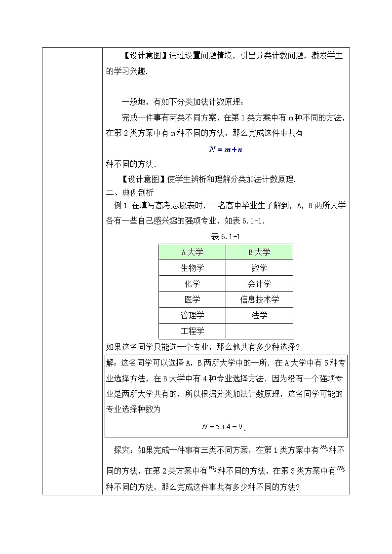 6.1.1分类加法计数原理与分步乘法计数原理(第1课时)教学设计第3页