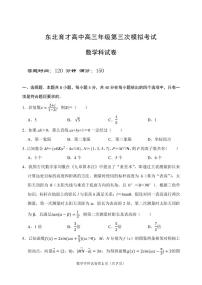 辽宁省沈阳市东北育才学校2026届高考三模考试数学试题及答案