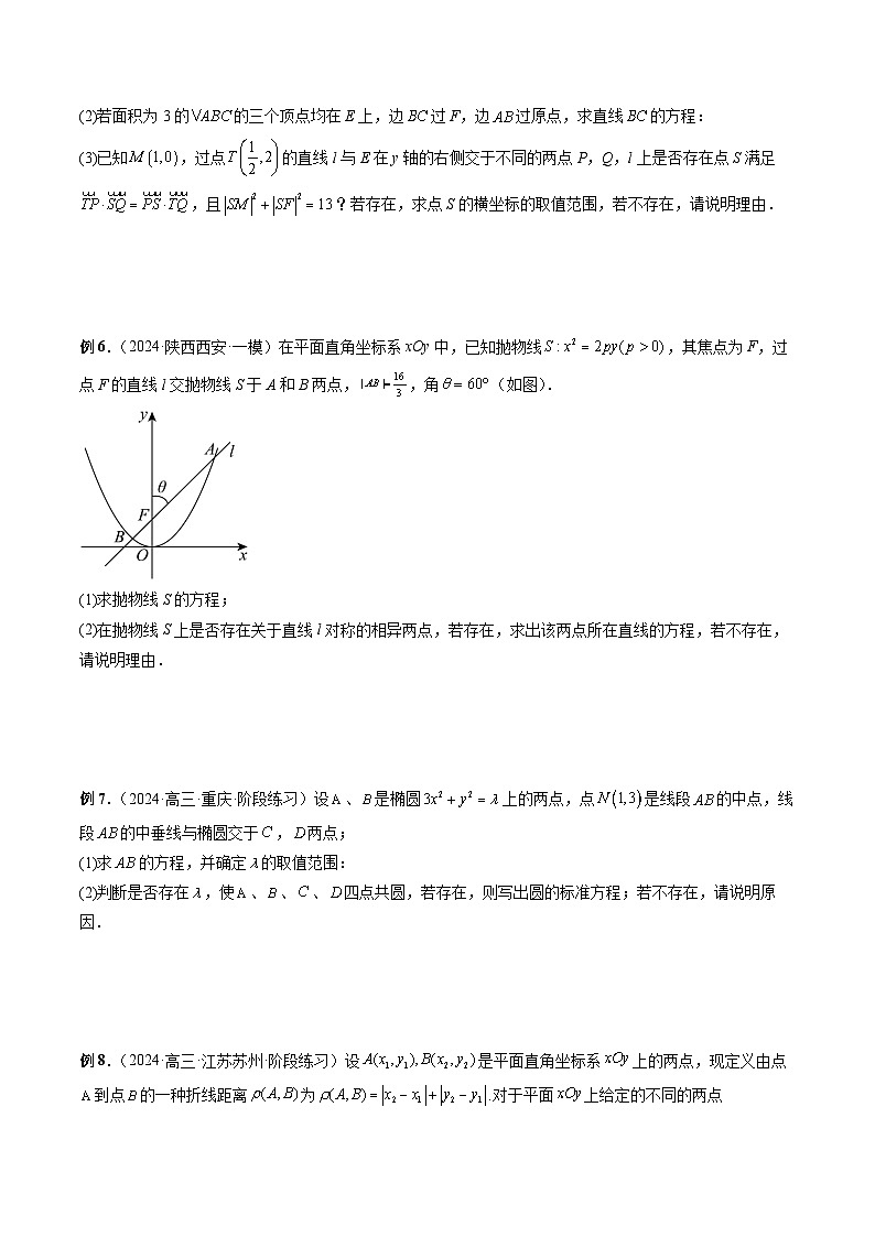 微专题21 圆锥曲线经典难题之一类探索性问题的通性通法研究 (原卷版)第3页