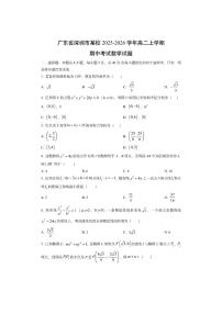 广东省深圳市某校2025-2026学年高二上学期期中考试数学试卷（学生版）