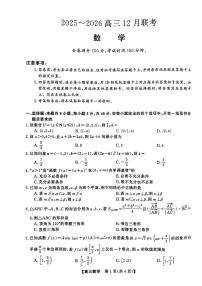 2025-2026学年高三上学期12月数学试题及答案