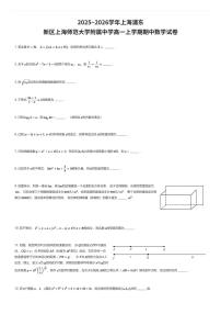 2025~2026学年上海浦东新区上海师范大学附属中学高一上学期期中数学试卷(有答案解析)