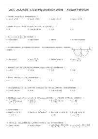 2025~2026学年广东深圳龙岗区深圳科学高中高一上学期期中数学试卷（有答案解析）