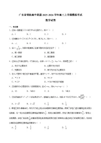 广东省领航高中联盟2026届高三上学期12月模拟考试 数学试卷(含答案）