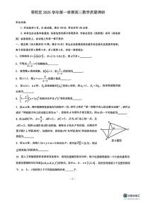 上海市普陀区2025-2026学年高三上学期质量调研（一模）数学试题（高考模拟）