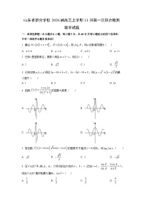 山东省部分学校2026届高三上学期11月第一次联合检测数学试卷(学生版)