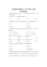 江苏省宿迁市泗阳县2025-2026学年高二上学期期中数学试卷（学生版）
