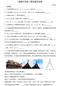 上海市桃浦中学2024-2025学年高二上学期期末考试数学试卷