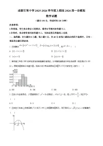 四川省成都市石室中学2026届高三上学期一诊模拟考试数学试卷（Word版附解析）