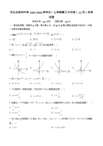 河北省衡水市冀州中学2025-2026学年高一上学期12月月考数学试题