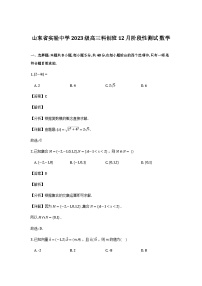 山东省实验中学2026届高三上学期科创班12月阶段性测试数学试卷含解析（word版）