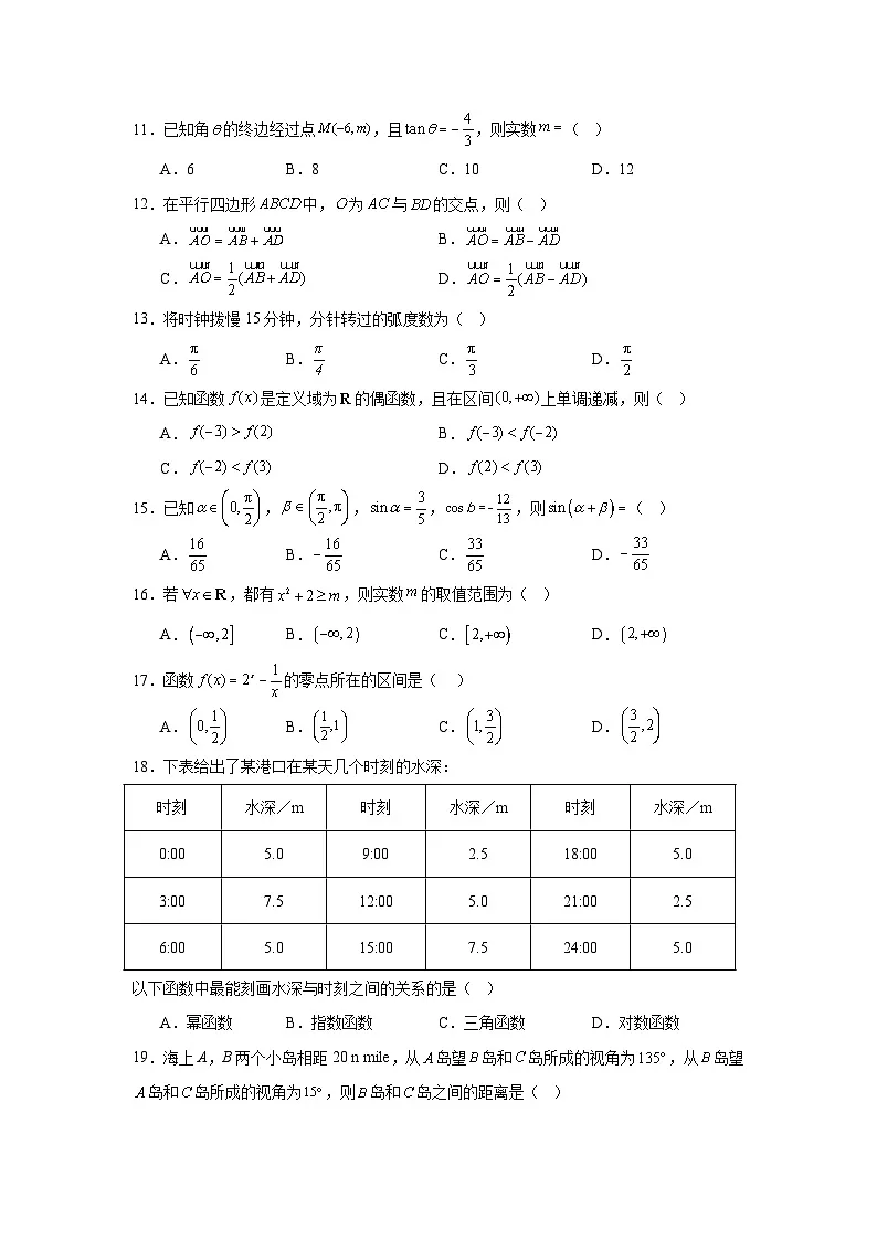 2025年江苏省普通高中学业水平合格性考试数学试卷(附答案解析)第2页
