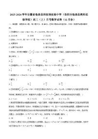 2025-2026学年安徽省临泉县田家炳实验中学（阜阳市临泉县教师进修学校）高三（上）月考数学试卷（12月份）（含答案）