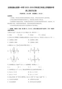 云南省巍山彝族回族自治县第一中学2025-2026学年高三上学期期中考试数学试卷（含答案）
