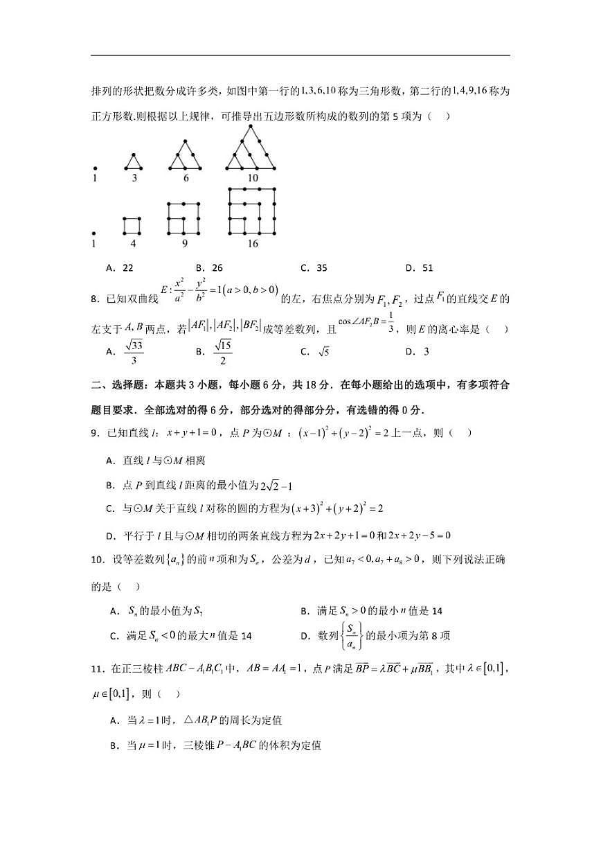 广东省深圳市盐田高级中学2025-2026学年高二上学期12月月考数学试题(含解析)第2页