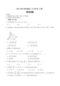 河南省周口市项城市第二高级中学2025-2026学年高二上学期12月月考（A卷）数学试题（含解析）