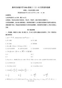 数学丨广东省惠州市实验中学2026届高三上学期12月阶段性检测试卷及答案
