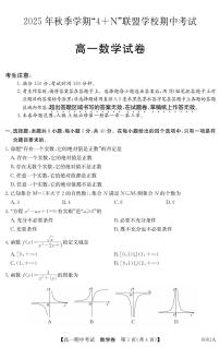广西南宁市“4+N”联盟学校2025-2026学年高一上学期期中考试数学试卷（含答案）