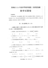 河南省郑州市2026届高三上学期1月第一次质量预测试题 数学 含答案
