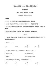重庆市育才中学等校2025-2026学年高一上学期12月联合诊断性考试数学试卷  含答案