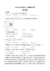 安徽省芜湖市重点高中2025-2026学年高一上学期期中考试 数学试卷(含答案)