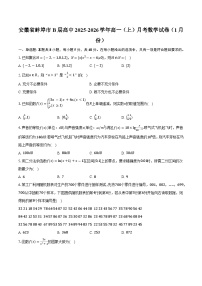 安徽省蚌埠市B层高中2025-2026学年高一（上）月考数学试卷（1月份）