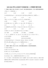 2025-2026学年山东省济宁市邹城市高二上学期期中数学试卷（含答案）