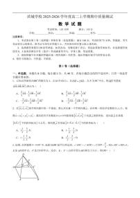 河南省信阳市淮滨县滨城高级中学2025-2026学年高二上学期12月期中数学试题（含答案）