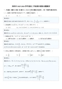 广东省深圳市2026届高三上学期期末数学模拟试题含解析（word版）