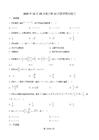 安徽省合肥一六八中学2026届高三上学期第11次数学限时训练试卷（Word版附解析）
