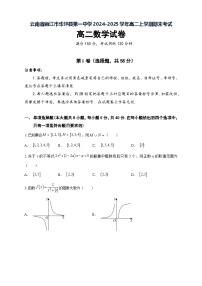 云南省丽江市华坪县第一中学2024-2025学年高二上学期期末考试数学试题（有答案）