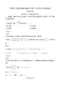 安徽省九师联盟2025-2026学年高三上学期12月质量检测数学试题（Word版附解析）