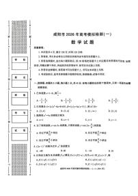 数学-陕西省咸阳市2026年高考模拟检测（一）试卷及答案