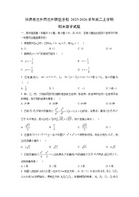 2025-2026学年甘肃省兰州市兰州新区多校高二上学期期末数学试卷（学生版）