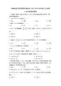 2025-2026学年河南省驻马店市青桐鸣联考高二上学期1月月考数学试卷（学生版）