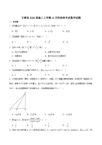 甘肃省2026届高三上学期12月阶段性考试数学试卷（Word版附解析）