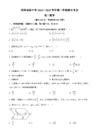 广东省深圳市高级中学2024-2025学年高二上学期期末数学试卷（Word版附解析）