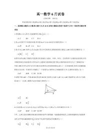 安徽省临泉田家炳实验中学（临泉县教师进修学校）2024-2025学年高一下学期6月月考数学试题（无答案）