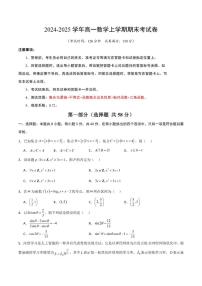 2024-2025学年高一数学上学期期末考4试卷（含答案）